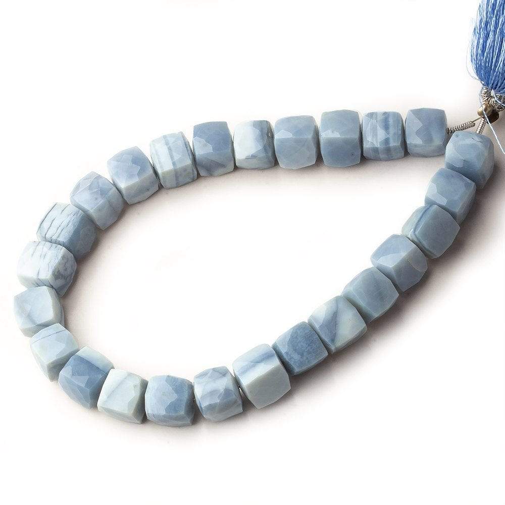 7.5-8.5mm Owyhee Denim Blue Opal faceted Cubes 8 inch 25 Beads - Beadsofcambay.com