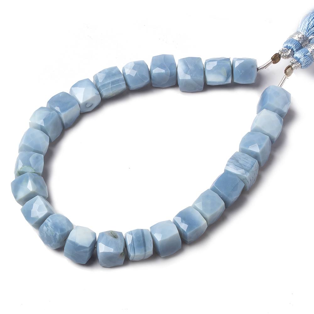 7.5-8.5mm Owyhee Denim Blue Opal faceted Cubes 8 inch 25 Beads - Beadsofcambay.com