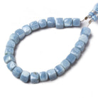 7.5-8.5mm Owyhee Denim Blue Opal faceted Cubes 8 inch 25 Beads - Beadsofcambay.com