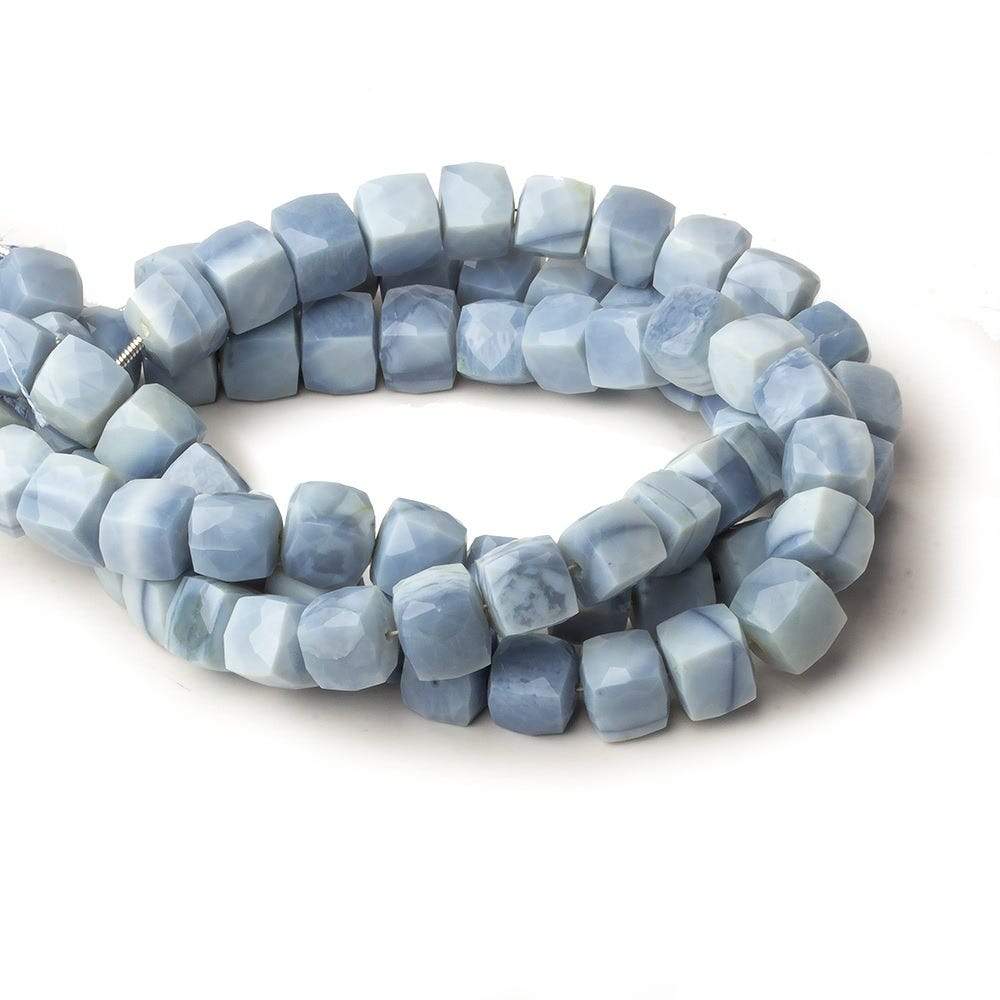 7.5-8.5mm Owyhee Denim Blue Opal faceted Cubes 8 inch 25 Beads - Beadsofcambay.com