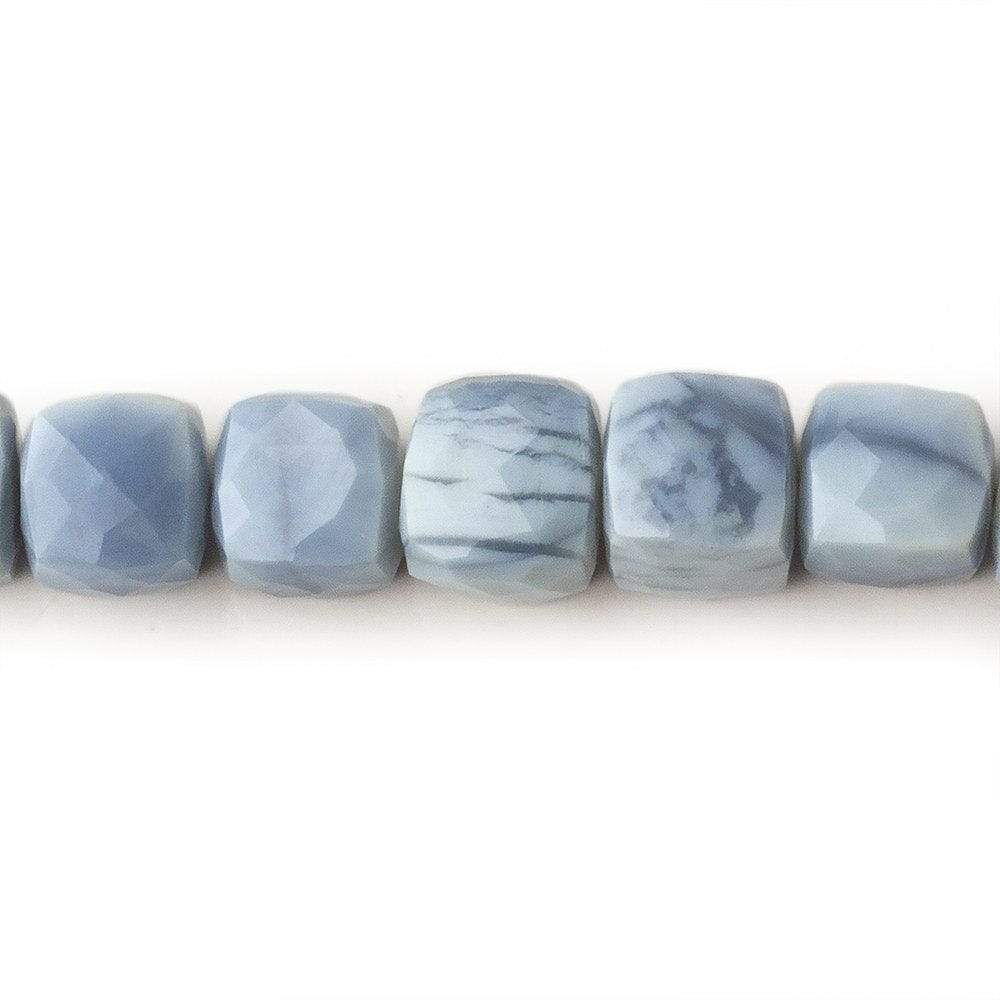 7.5-8.5mm Owyhee Denim Blue Opal faceted Cubes 8 inch 25 Beads - Beadsofcambay.com
