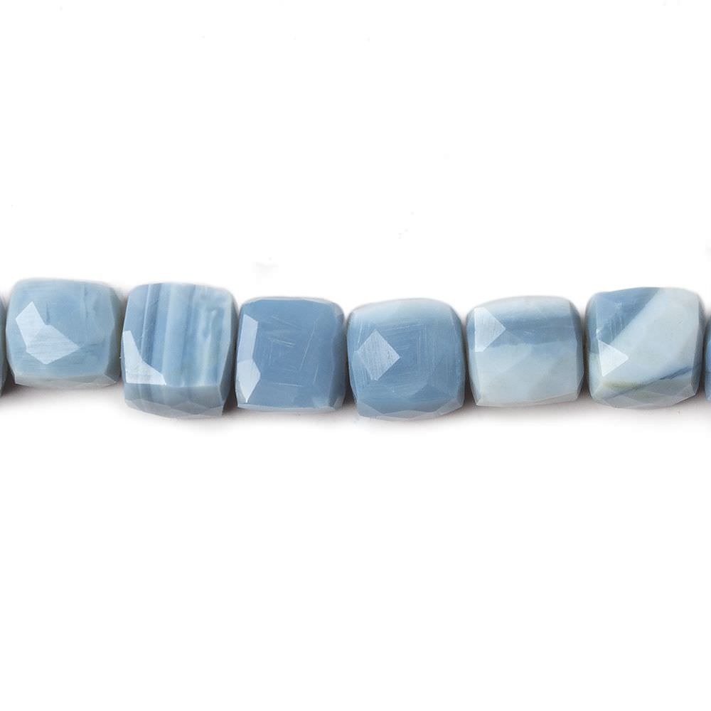 7.5-8.5mm Owyhee Denim Blue Opal faceted Cubes 8 inch 25 Beads - Beadsofcambay.com