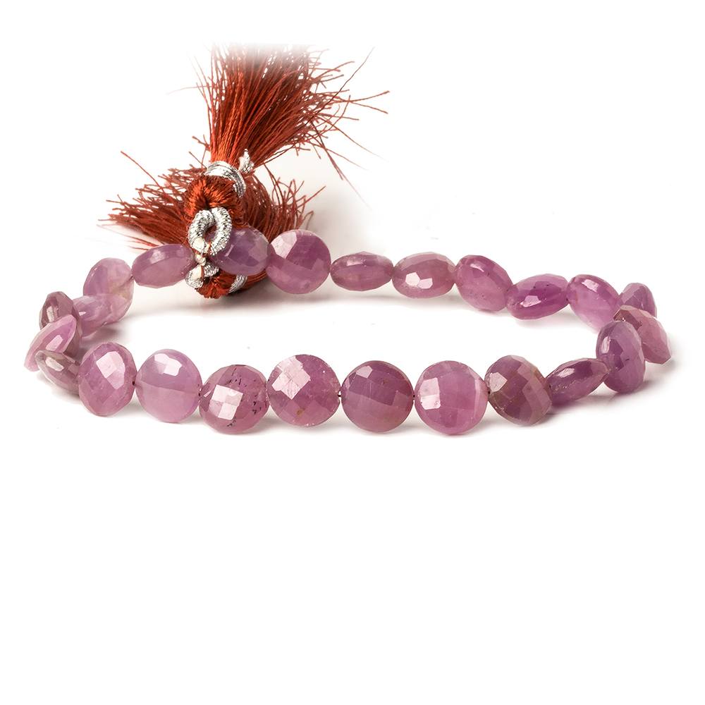 7.5-8.5mm Ruby Faceted Coin Beads 8 inch 20 pieces - Beadsofcambay.com
