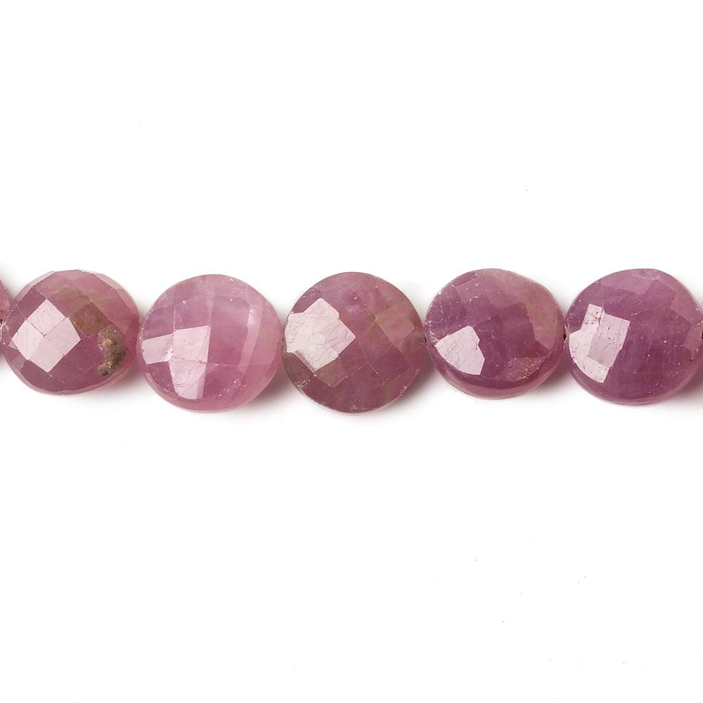 7.5-8.5mm Ruby Faceted Coin Beads 8 inch 20 pieces - Beadsofcambay.com