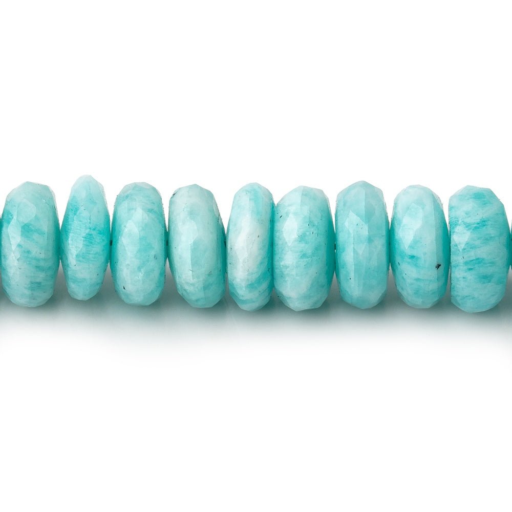 7.5-8mm Amazonite Faceted Rondelle Beads 8 inch 60 pieces - Beadsofcambay.com