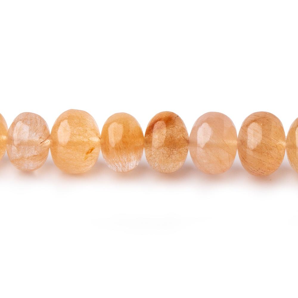7.5-8mm Butterscotch Rutilated Quartz Plain Rondelle Beads 16 inch 77 pieces - Beadsofcambay.com