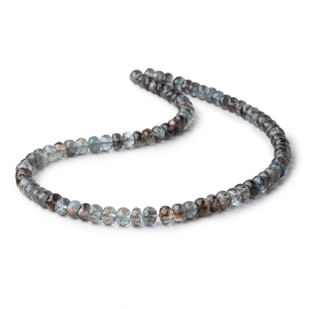 7.5-8mm Copper Moss Aquamarine Faceted Rondelle Beads 18 inch 84 pieces AAA - Beadsofcambay.com