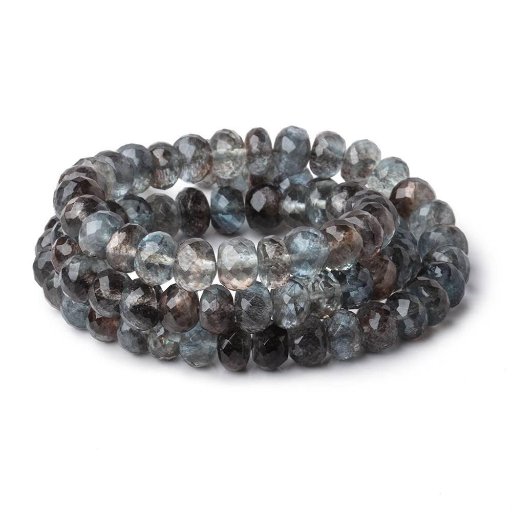 7.5-8mm Copper Moss Aquamarine Faceted Rondelle Beads 18 inch 84 pieces AAA - Beadsofcambay.com