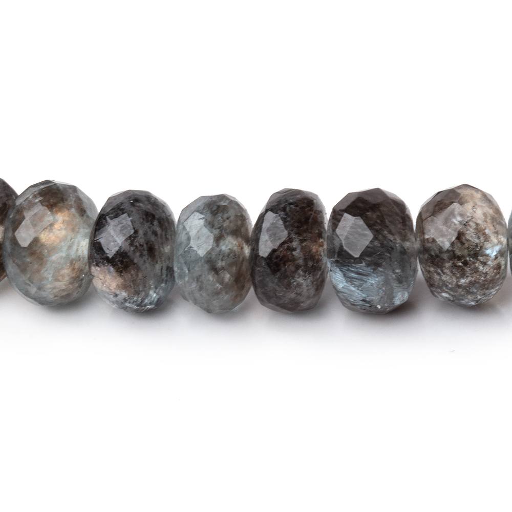 7.5-8mm Copper Moss Aquamarine Faceted Rondelle Beads 18 inch 84 pieces AAA - Beadsofcambay.com