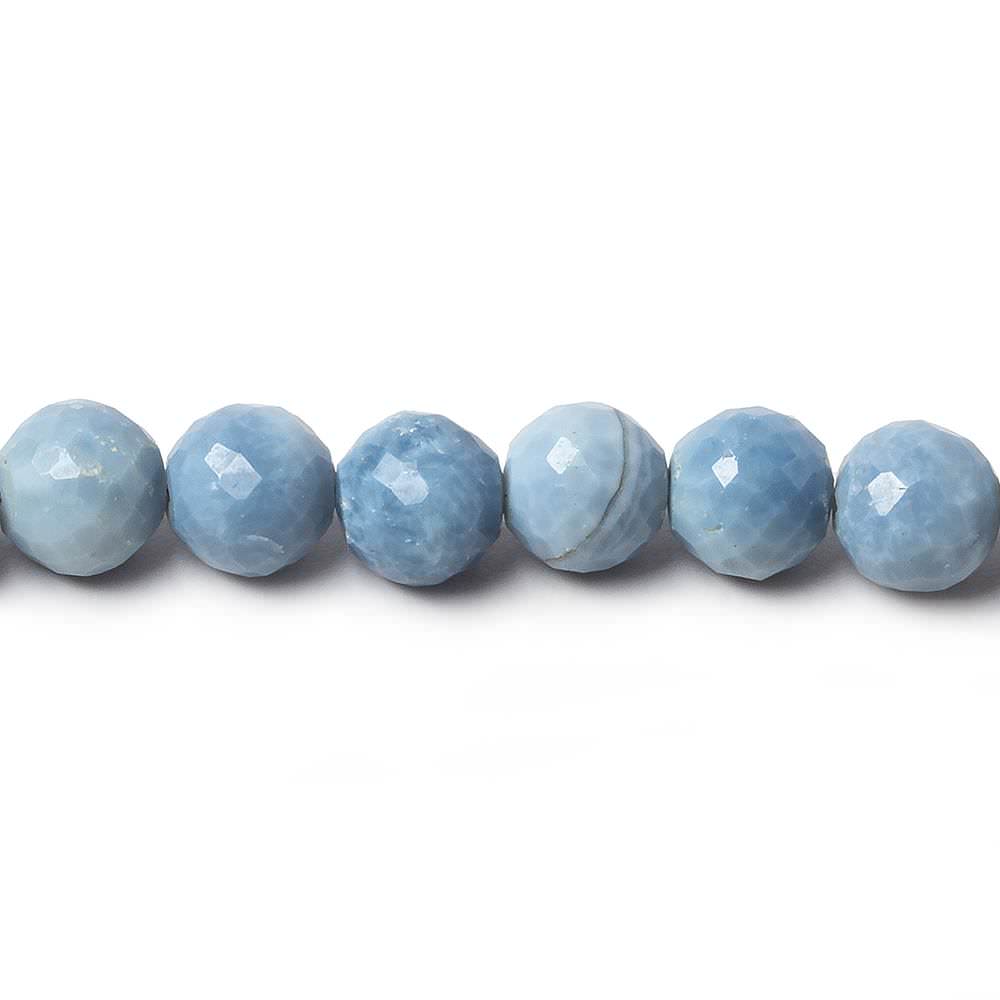 7.5-8mm Denim Blue Opal faceted round beads 8 inch 27 pieces - Beadsofcambay.com