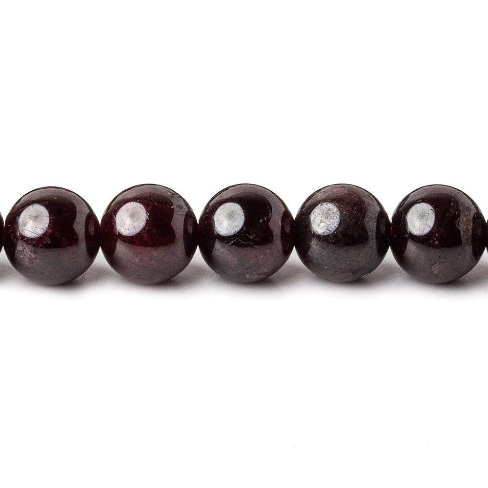 7.5-8mm Garnet plain round beads 15 inch 50 pieces A - Beadsofcambay.com
