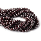 7.5-8mm Garnet plain round beads 15 inch 50 pieces A - Beadsofcambay.com