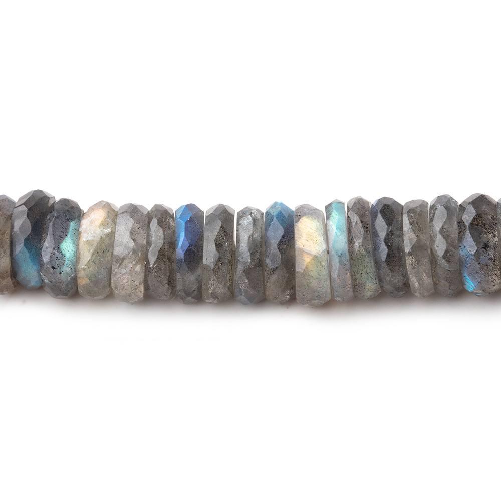 7.5-8mm Labradorite faceted heshi beads 7.5 inches 82 pieces - Beadsofcambay.com
