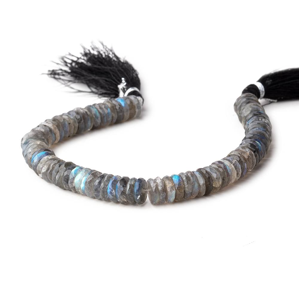 7.5-8mm Labradorite faceted heshi beads 7.5 inches 82 pieces - Beadsofcambay.com