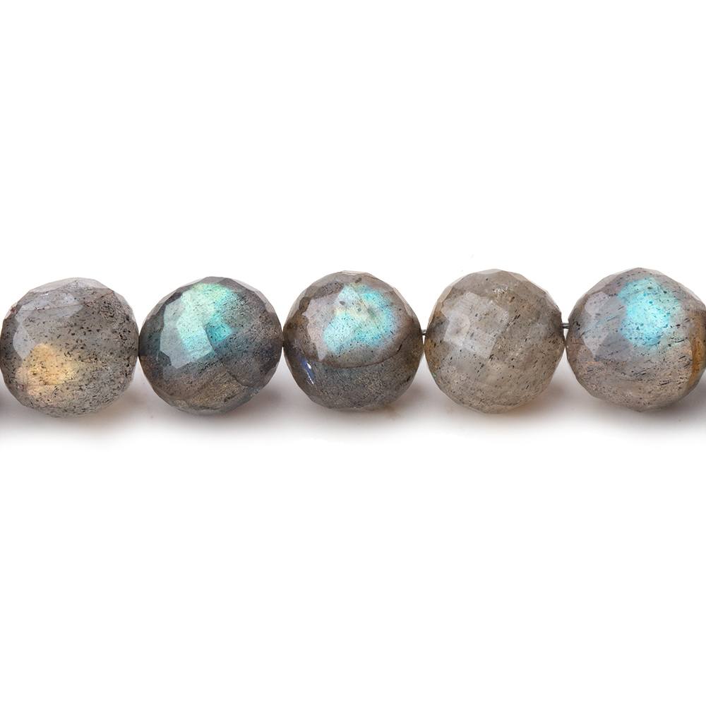 7.5-8mm Labradorite faceted round beads 8 inches 26 pieces - Beadsofcambay.com