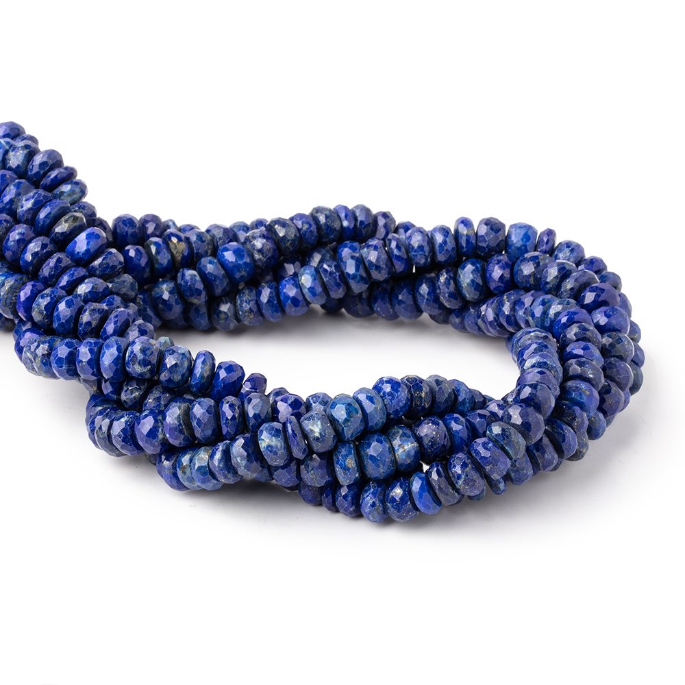 7.5-8mm Lapis Lazuli Faceted Rondelle Beads 15 inch 87 pieces - Beadsofcambay.com