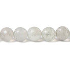 7.5-8mm Light Grey Moonstone faceted rounds 8 inch 25 Beads - Beadsofcambay.com