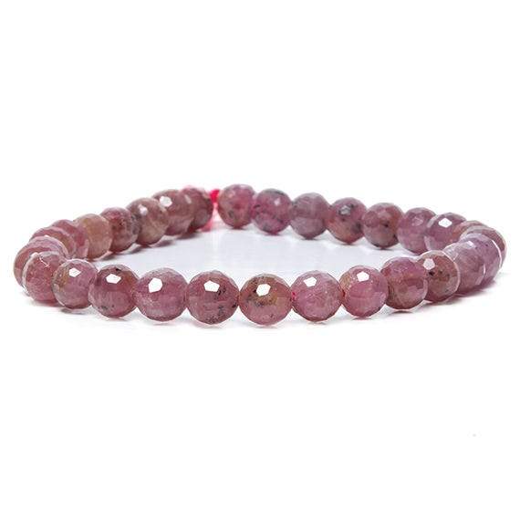 7.5-8mm Multi Color Sapphire and Ruby Faceted Round Beads 49 pieces 15.5 inch - Beadsofcambay.com