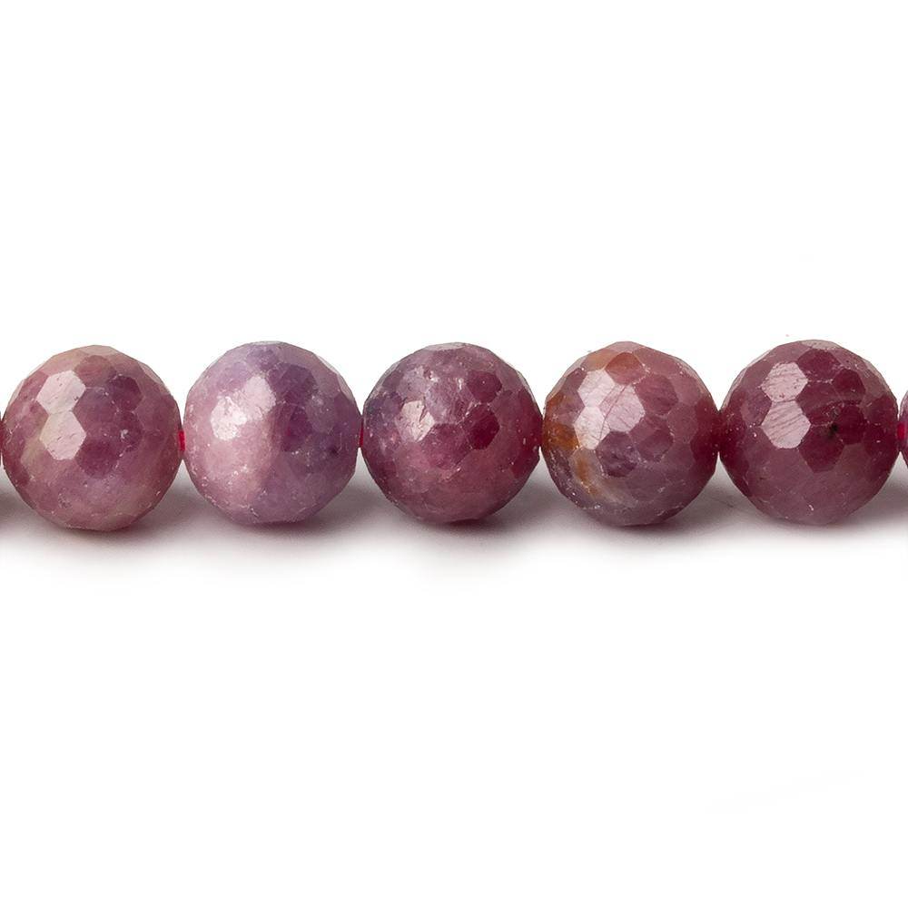 7.5-8mm Multi Color Sapphire and Ruby Faceted Round Beads 49 pieces 15.5 inch - Beadsofcambay.com