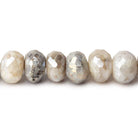 7.5-8mm Mystic Warm Grey Quartz faceted rondelles 13 inch 58 beads - Beadsofcambay.com