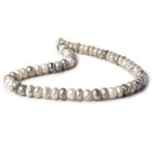 7.5-8mm Mystic Warm Grey Quartz faceted rondelles 13 inch 58 beads - Beadsofcambay.com