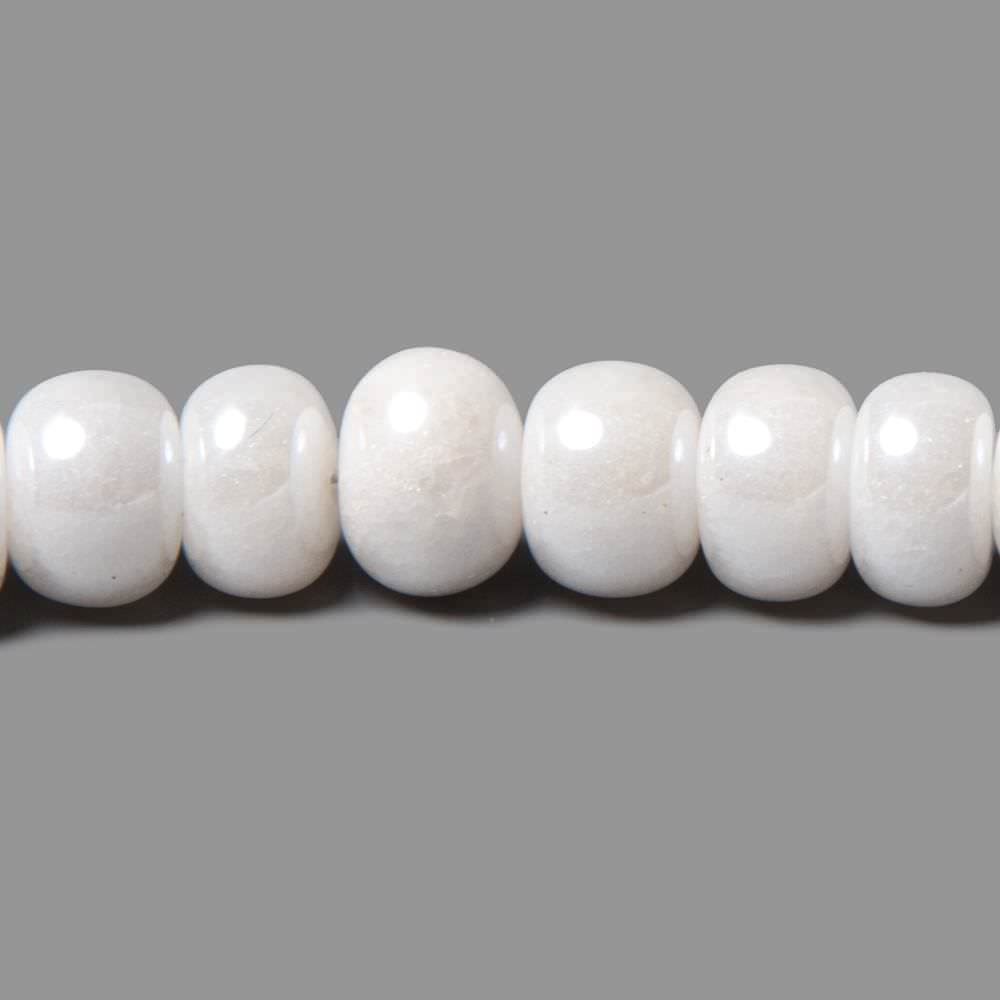 7.5-8mm Mystic White Quartz plain rondelle beads 8 inch 37 pieces - Beadsofcambay.com