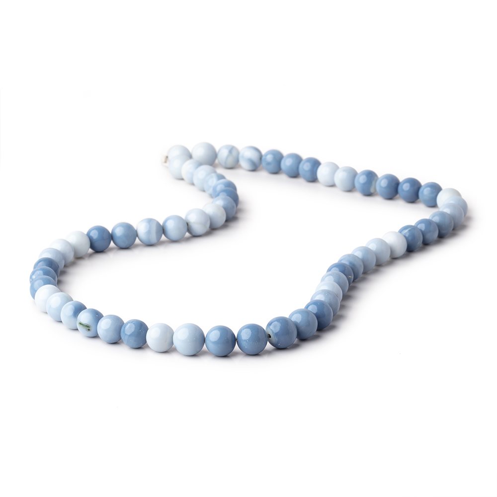 7.5-8mm Owyhee Blue Opal Plain Round Beads 17.5 inch 57 pieces - Beadsofcambay.com