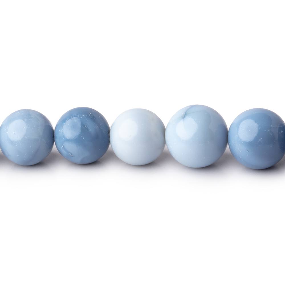 7.5-8mm Owyhee Blue Opal Plain Round Beads 17.5 inch 57 pieces - Beadsofcambay.com