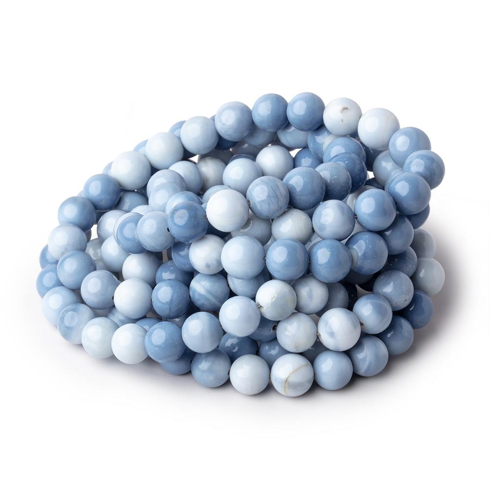 7.5-8mm Owyhee Blue Opal Plain Round Beads 17.5 inch 57 pieces - Beadsofcambay.com