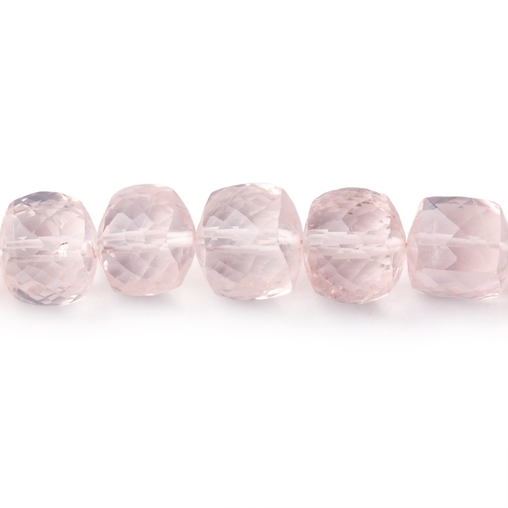 7.5-8mm Rose Quartz faceted cube beads 8 inch 25 pieces - Beadsofcambay.com