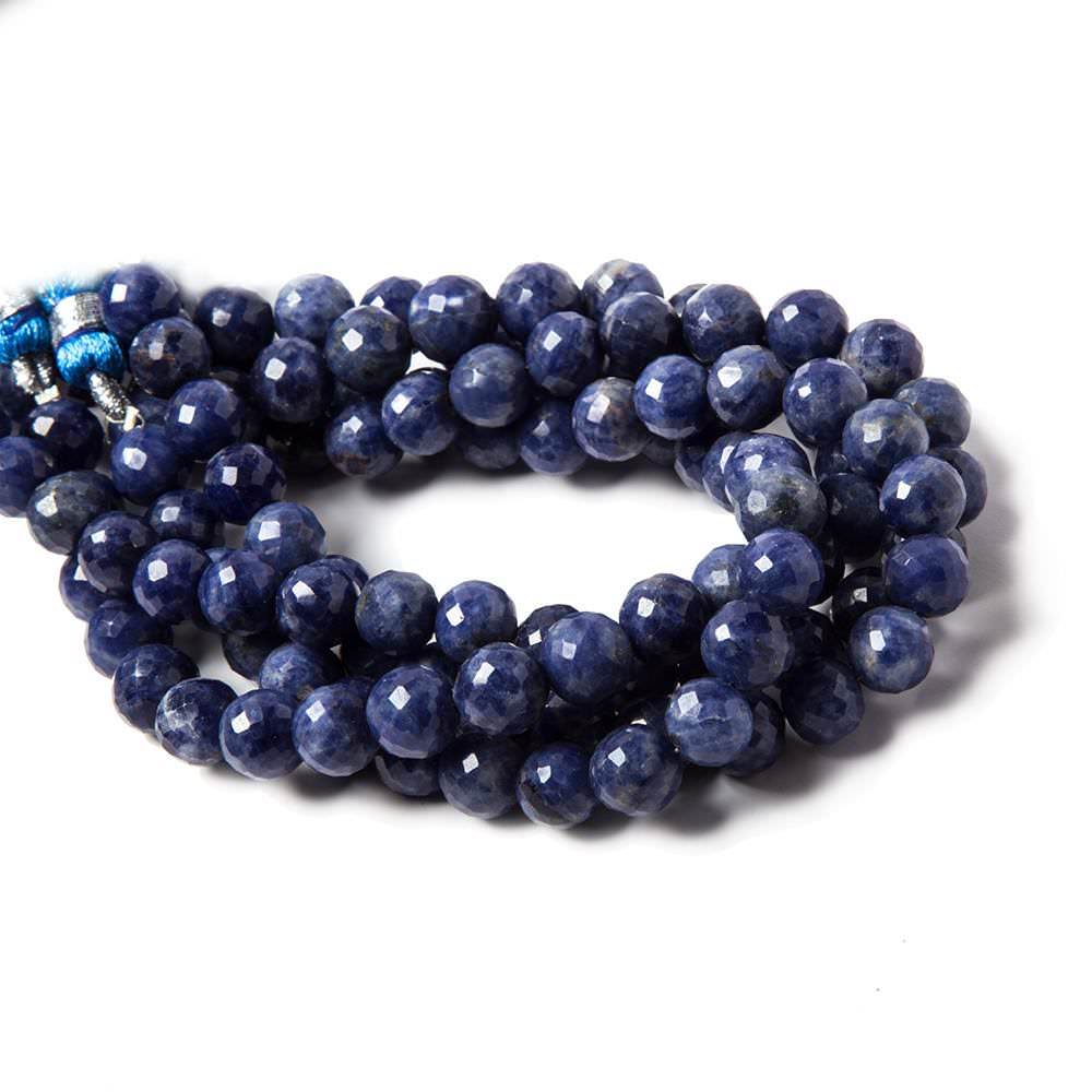 7.5-8mm Sodalite faceted round beads 8 inch 26 pieces - Beadsofcambay.com