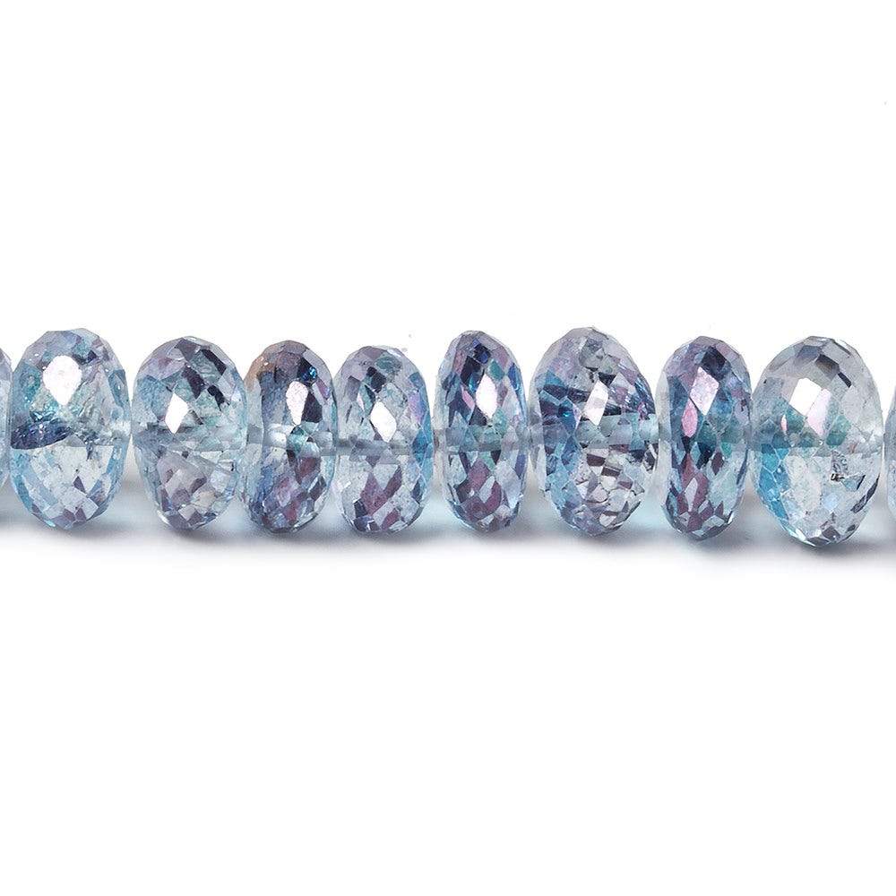 7.5-9.5mm Mystic Blue Topaz Faceted Rondelle Beads 8 inch 42 beads - Beadsofcambay.com