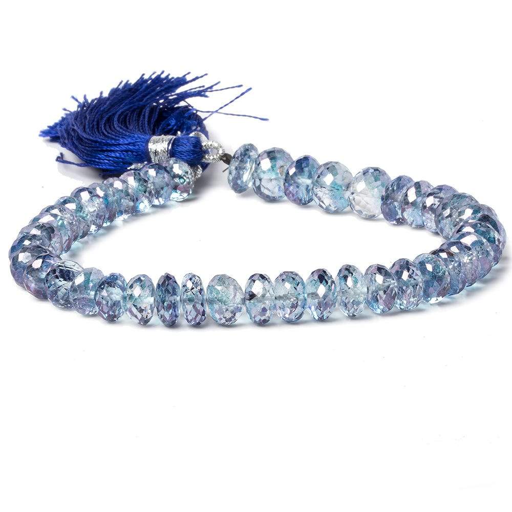 7.5-9.5mm Mystic Blue Topaz Faceted Rondelle Beads 8 inch 42 beads - Beadsofcambay.com
