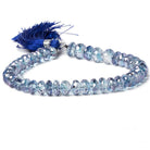 7.5-9.5mm Mystic Blue Topaz Faceted Rondelle Beads 8 inch 42 beads - Beadsofcambay.com