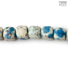 7.5-9mm K2 Azurite Granite "K2 Jasper" plain cubes 16 inch 45 beads 1mm large hole - Beadsofcambay.com