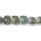 7.5-9mm Moss Aquamarine Faceted Cube Beads 8.75 inch 29 pieces - Beadsofcambay.com
