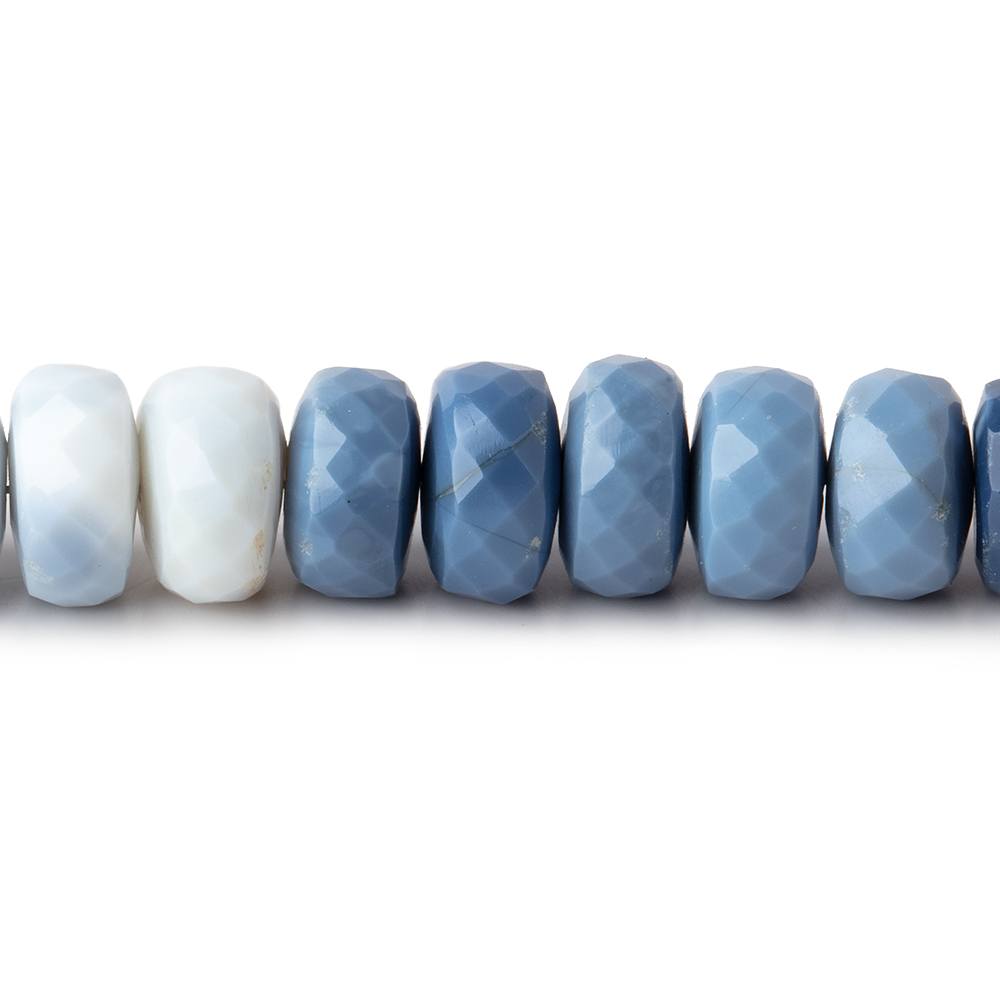 7.5-9mm Owyhee Denim Blue Opal Faceted Rondelle Beads 14 inch 74 pieces - Beadsofcambay.com