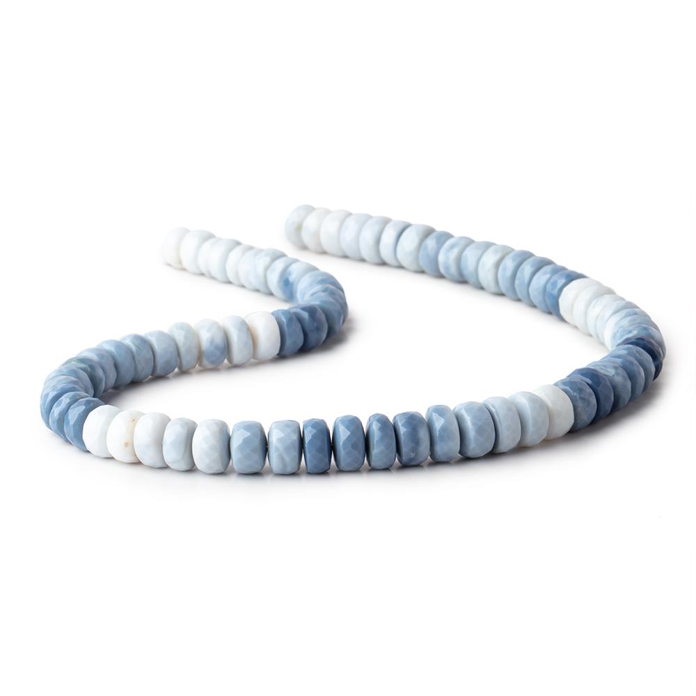 7.5-9mm Owyhee Denim Blue Opal Faceted Rondelle Beads 14 inch 74 pieces - Beadsofcambay.com