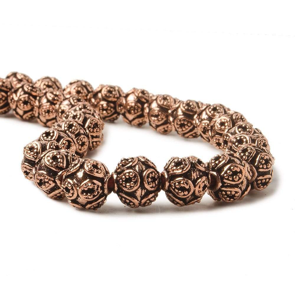 7.5mm Antiqued Copper Bali Design 8 inch 27 pcs - Beadsofcambay.com