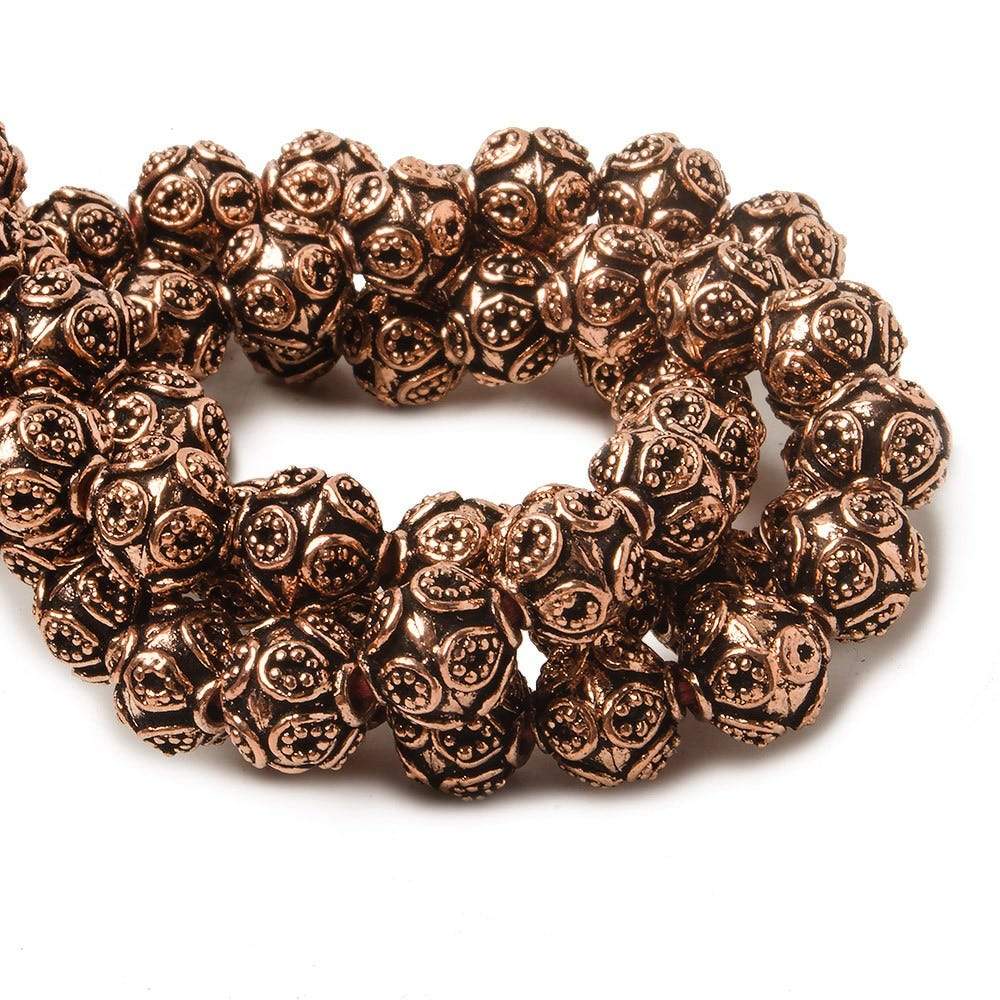 7.5mm Antiqued Copper Bali Design 8 inch 27 pcs - Beadsofcambay.com