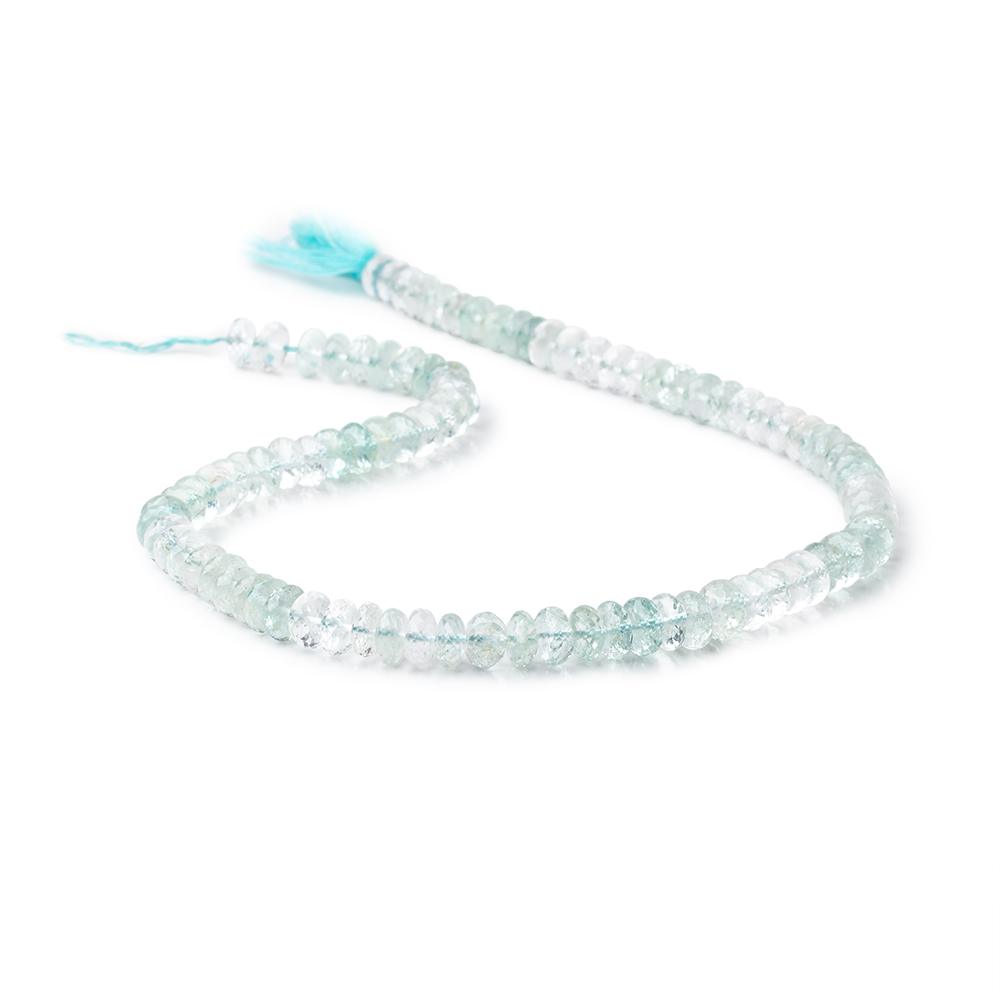 7.5mm Aquamarine Faceted Rondelle Beads 15 inch 93 pieces - Beadsofcambay.com