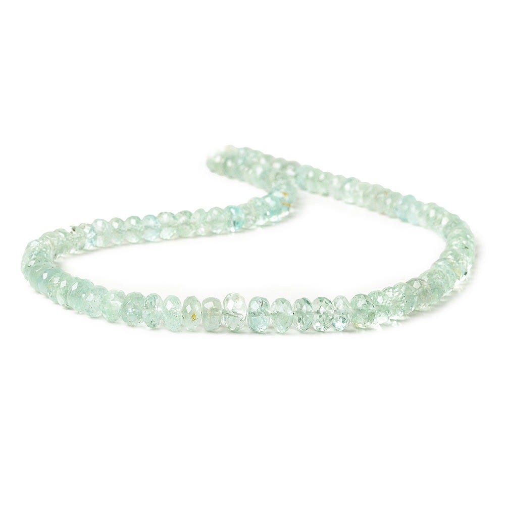 7.5mm Aquamarine faceted rondelle beads 16 inches 105 pieces - Beadsofcambay.com