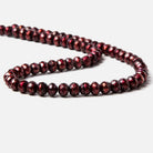 7.5mm Deep Ruby Red faceted button center drill freshwater Pearls 71 pieces - Beadsofcambay.com