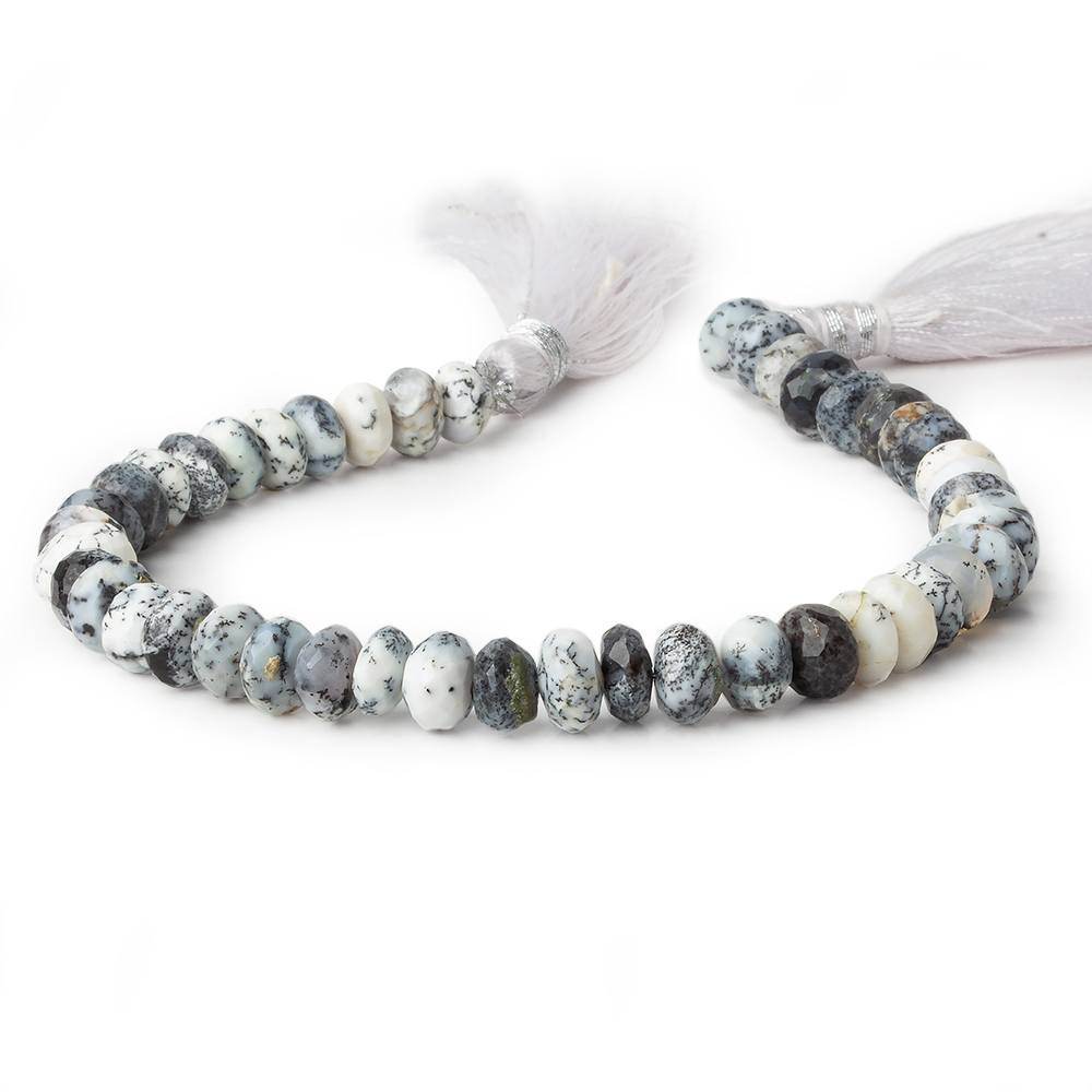 7.5mm Dendritic Opal Faceted Rondelle Beads 8 inch 41 pieces - Beadsofcambay.com