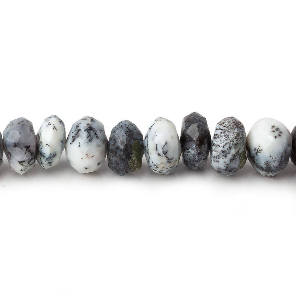 7.5mm Dendritic Opal Faceted Rondelle Beads 8 inch 41 pieces - Beadsofcambay.com