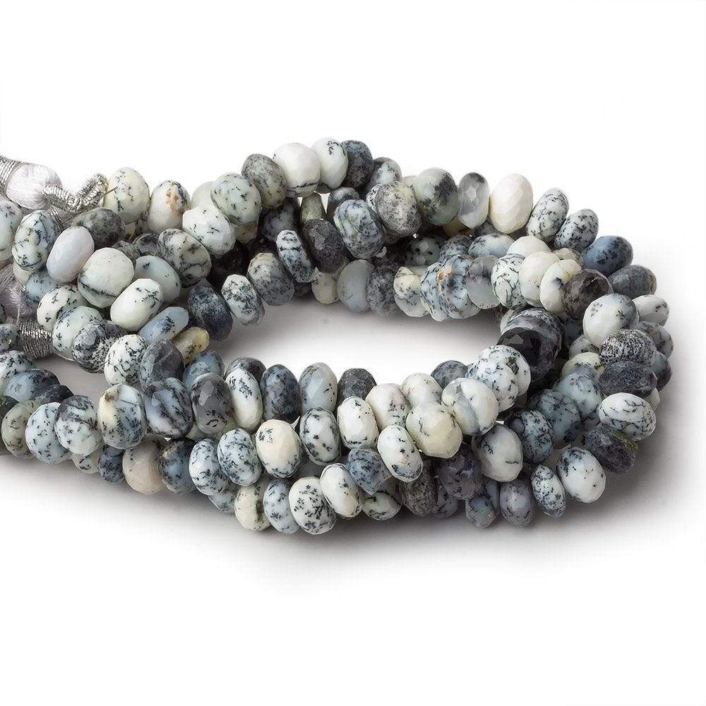 7.5mm Dendritic Opal Faceted Rondelle Beads 8 inch 41 pieces - Beadsofcambay.com