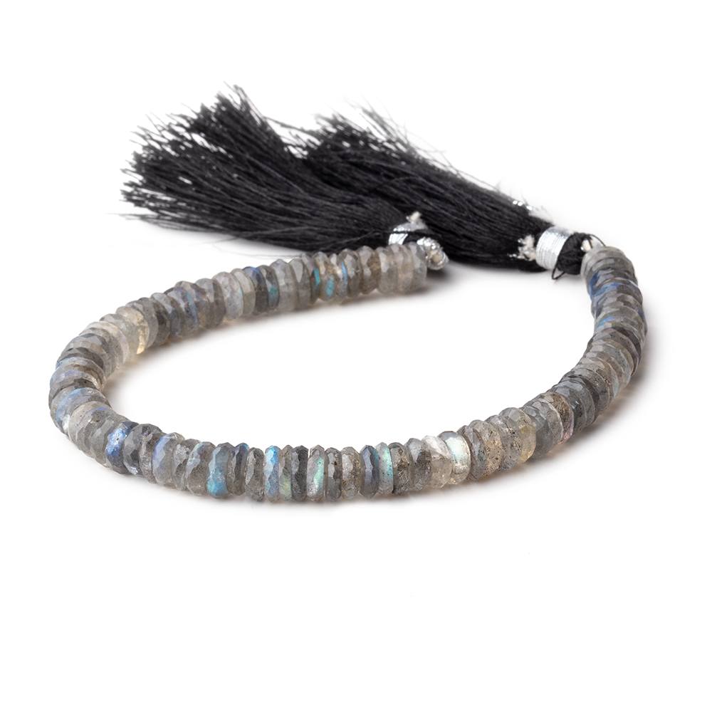 7.5mm Labradorite faceted heshi beads 7.5 inches 84 pieces - Beadsofcambay.com
