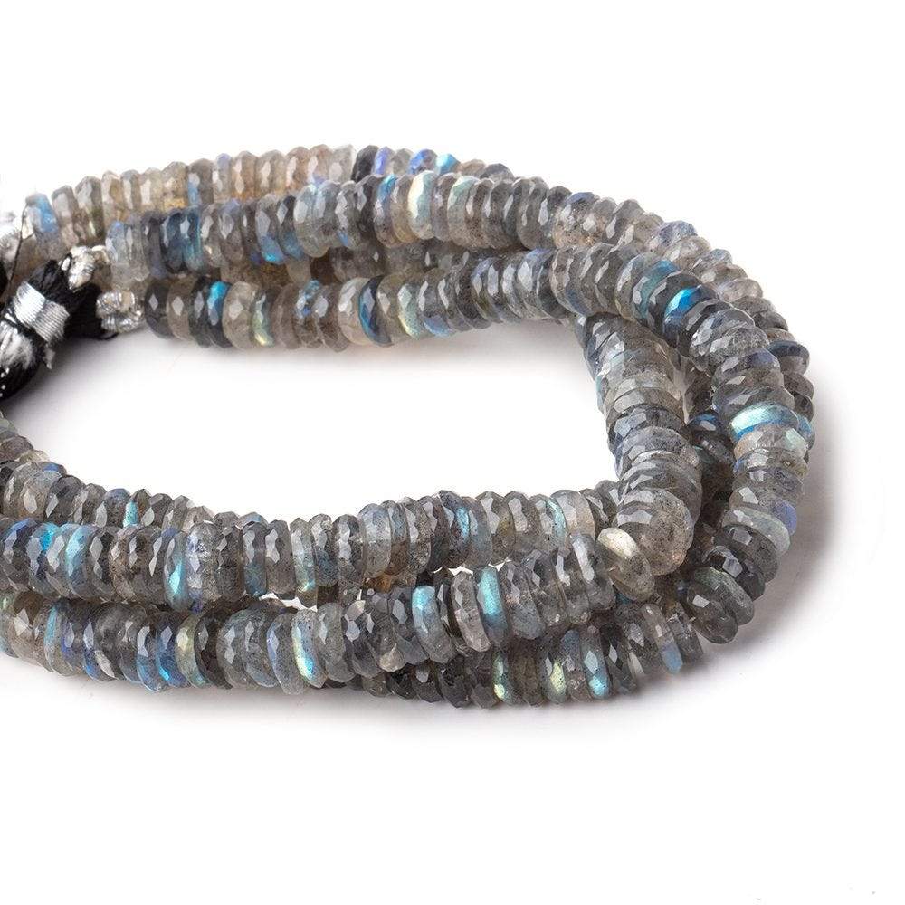 7.5mm Labradorite faceted heshi beads 7.5 inches 84 pieces - Beadsofcambay.com