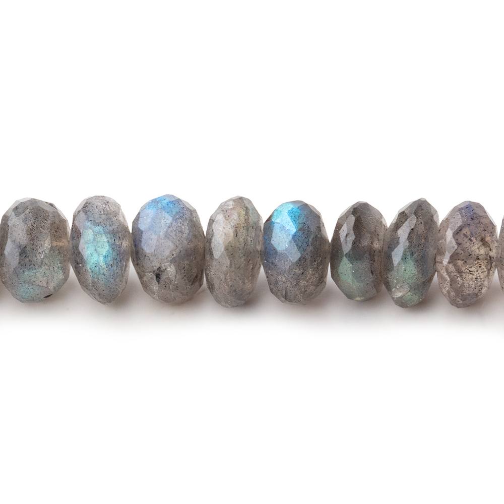 7.5mm Labradorite Faceted Rondelle Beads 16 inch 96 pieces - Beadsofcambay.com