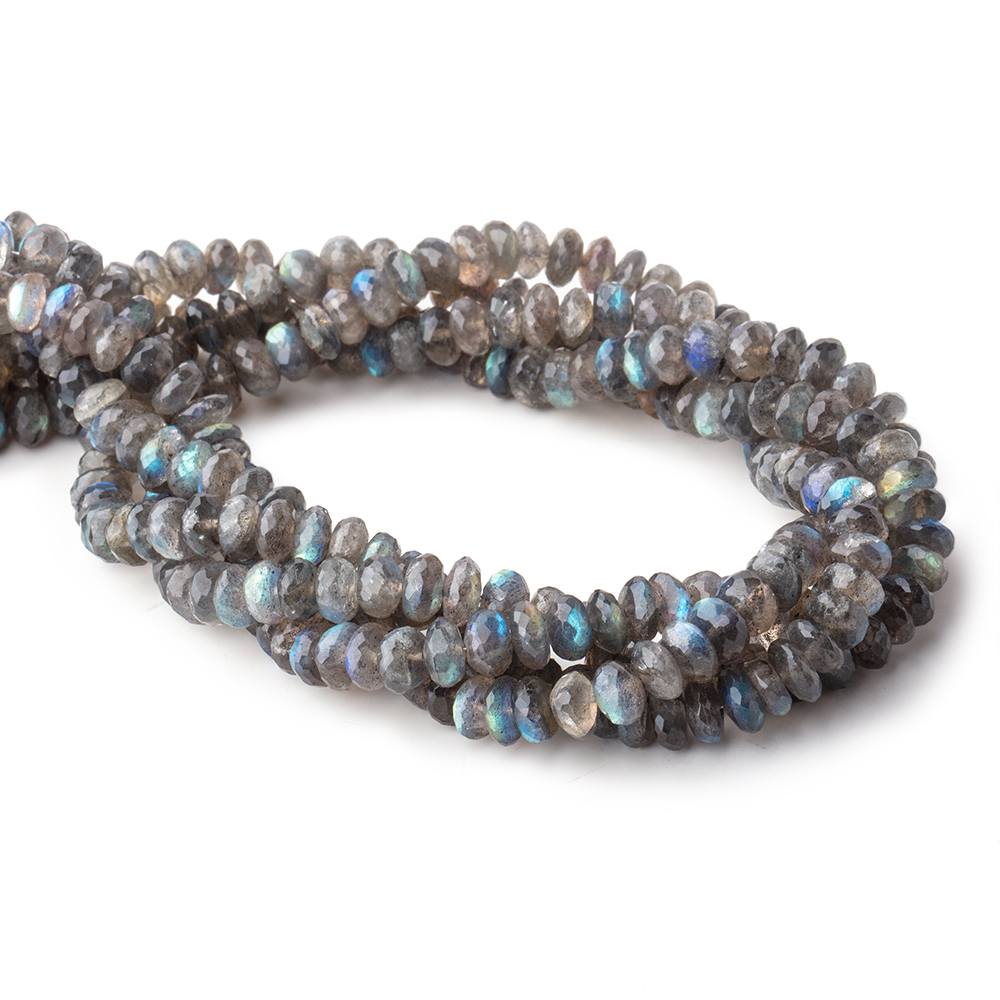 7.5mm Labradorite Faceted Rondelle Beads 16 inch 96 pieces - Beadsofcambay.com